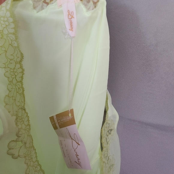 Nos vintage 60's lime green babydoll chemise M - Picture 9 of 12